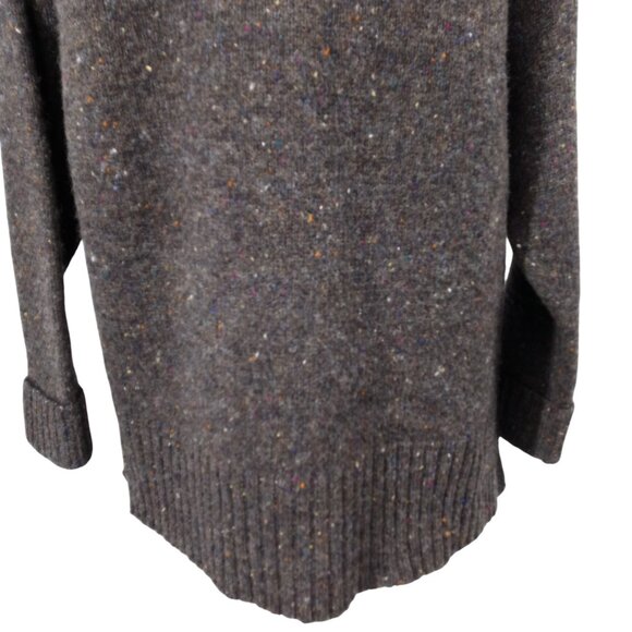 Vintage Express 100% Wool Gray Tweed Tunic Turtleneck Sweater Size M 90s Y2K - Picture 4 of 12